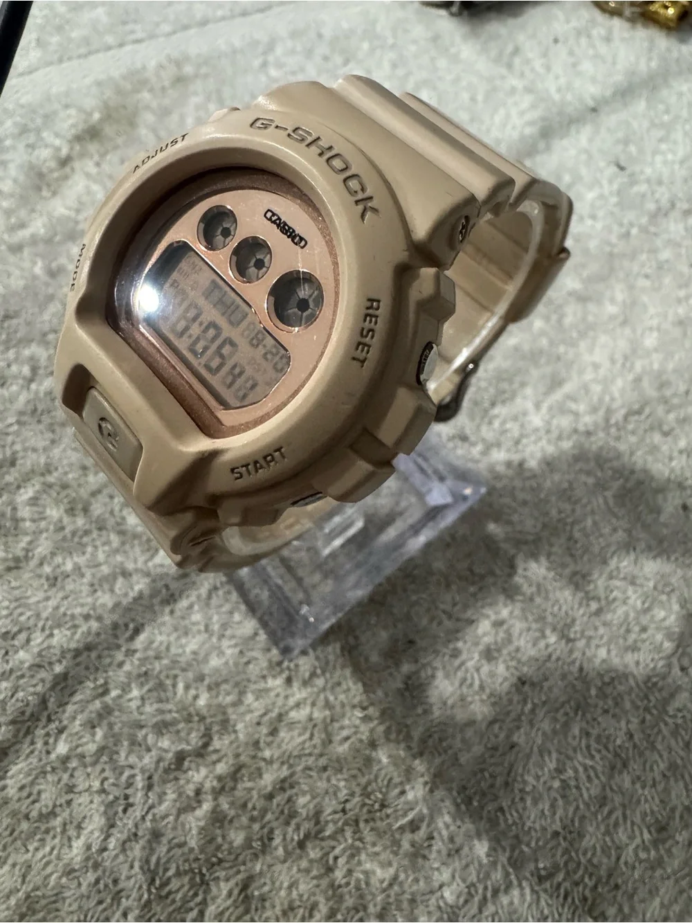 G-Shock Beige and Rose Gold Digital Sports Watch